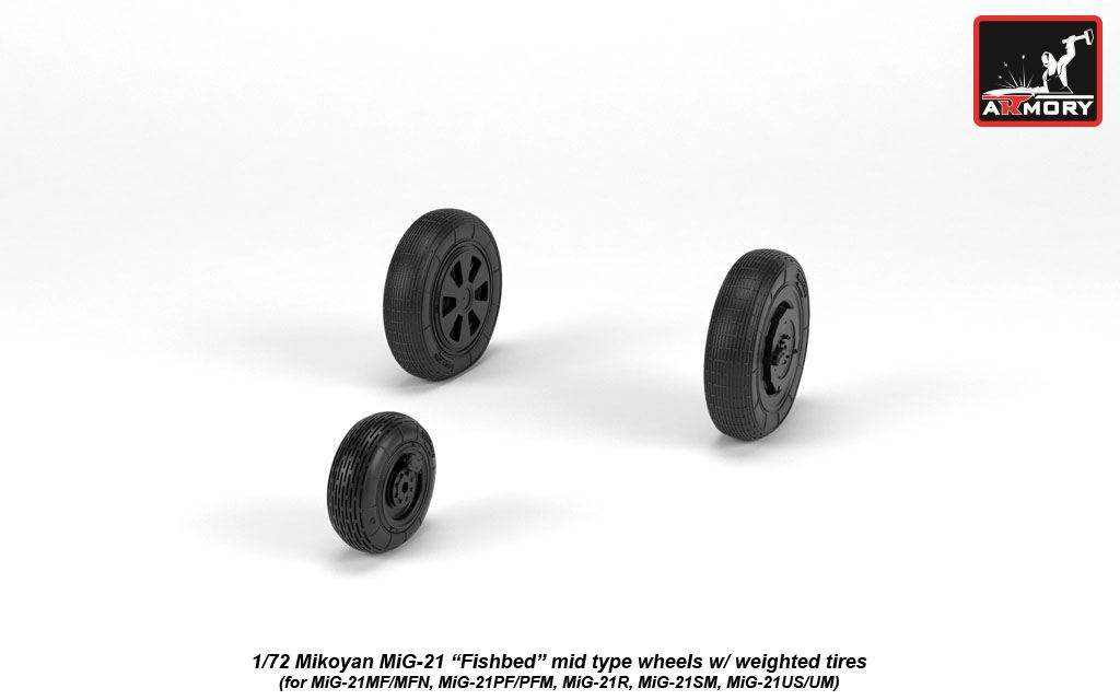 Armory Models MiG-21 Fishbed kola mid 1/32 zatížená