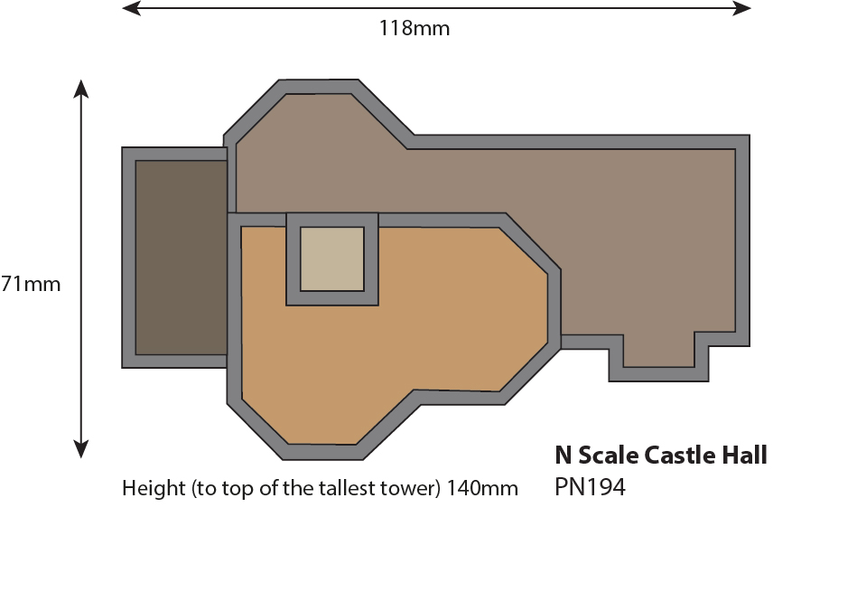 Metcalfe PN194 Castle Hall papírový model N hrad