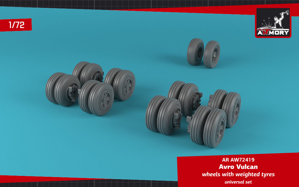 Armory Models AVRO Vulcan 1/72 resinová kola zatížená