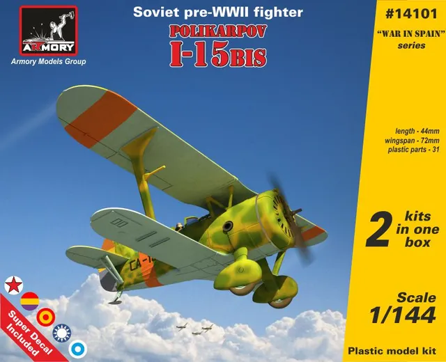 Armory Models Polikarpov I-15bis 1/144 stavebnice letadla
