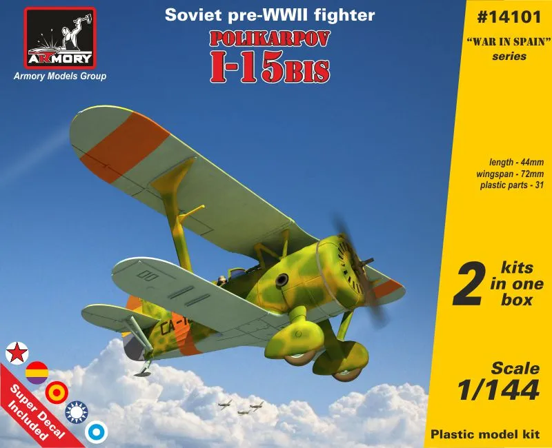 Armory Models Polikarpov I-15bis 1/144 stavebnice letadla