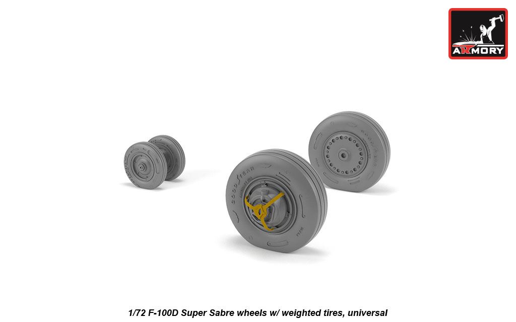 Armory Models F-100D Super Sabre kola 1/72 zatížené