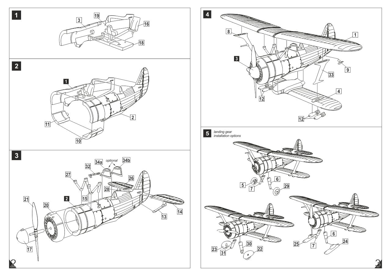 Armory Models Polikarpov I-15bis 1/144 stavebnice letadla