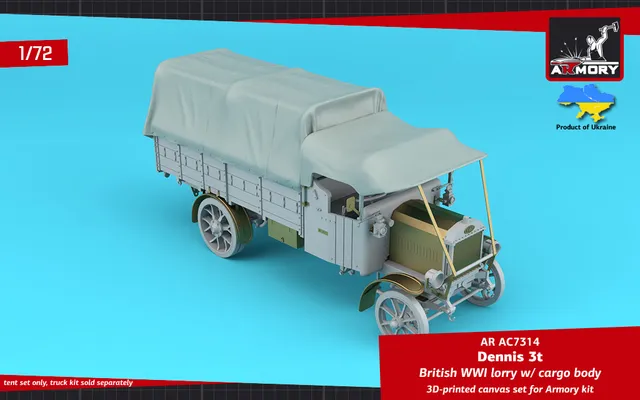 Armory Models Dennis 3t British WWI Lorry plachta 1/72