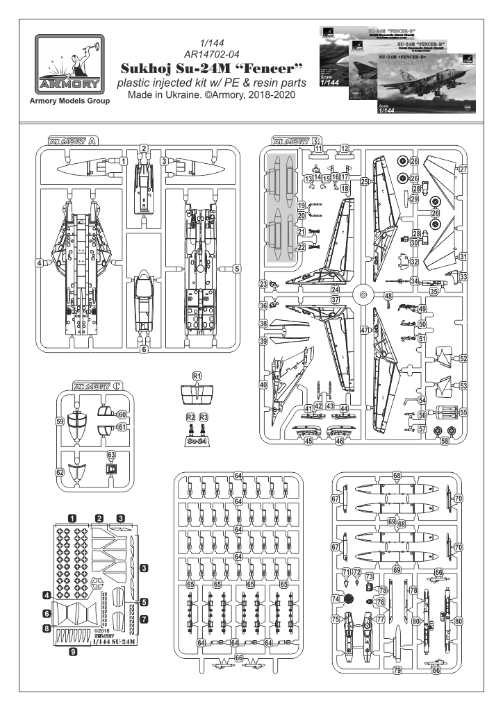 Armory Models Su-24M Fencer masky 1/144 pixel kamufláž