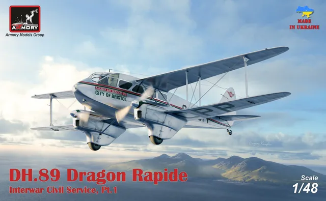 Armory Models 1/48 DH.89 Dragon Rapide obtisky Railway
