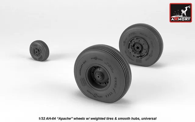 Armory Models AH-64 Apache resinová kola 1/32 zatížená