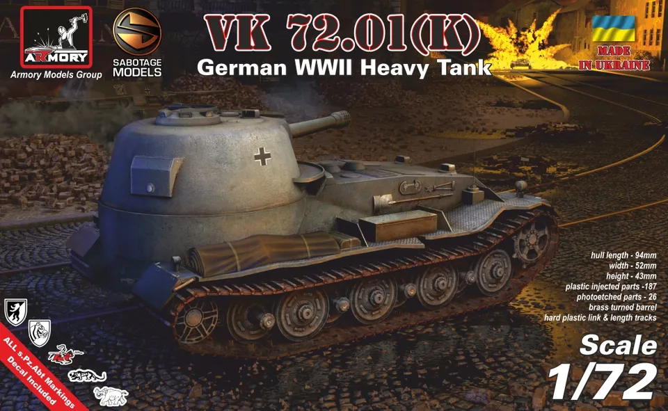 Armory Models VK 72.01(K) resinový model 1/72 prototyp