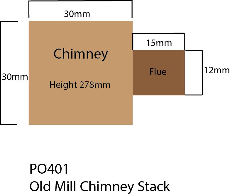 Metcalfe PO401 Old Mill Chimney kartonová stavebnice 00