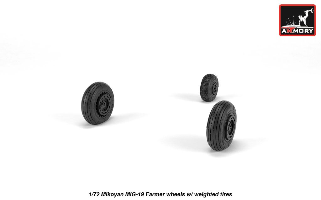 Armory Models MiG-19 Farmer resinová kola 1/72 zatížená