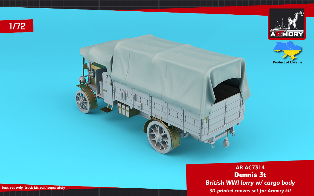 Armory Models Dennis 3t British WWI Lorry plachta 1/72