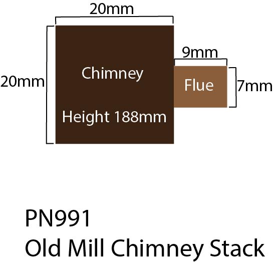Metcalfe PN991 Old Mill Chimney Stack stavebnice N