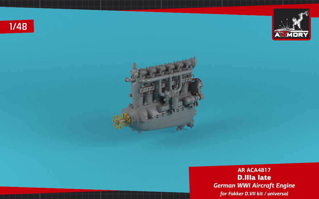 Armory Models 1/48 German WWI Aircraft Engine D.IIIa resinový motor