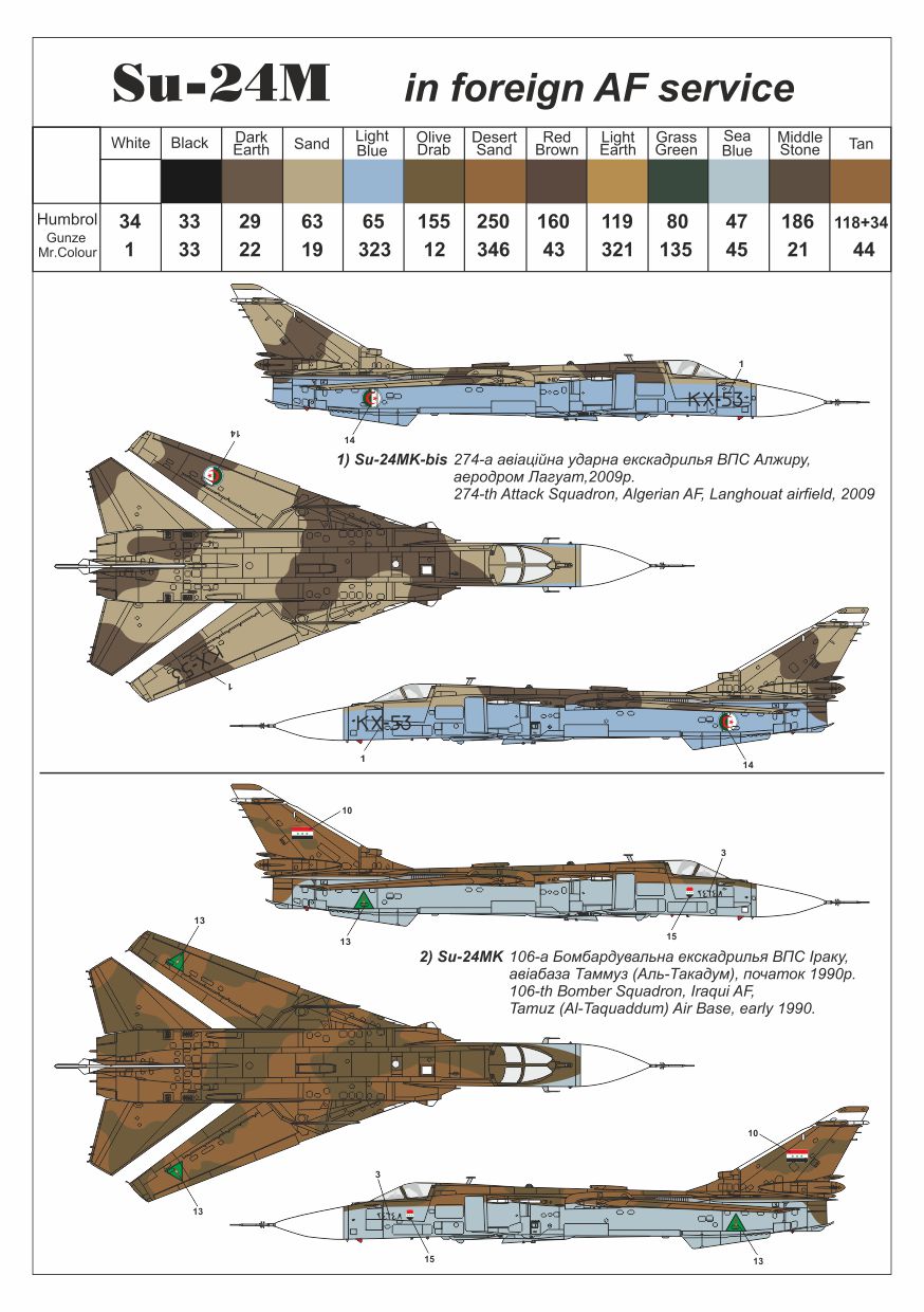 Armory Models Su-24M Fencer obtisky 1/144 zahraniční