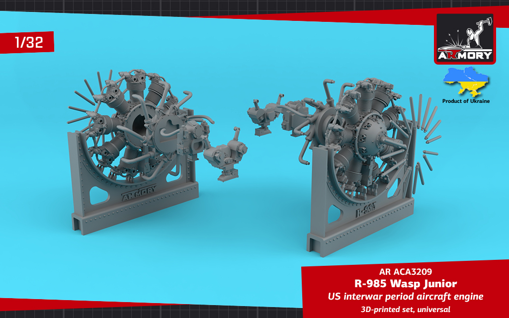 Armory Models R-985 Wasp Junior motor 1/32 hvězdicový