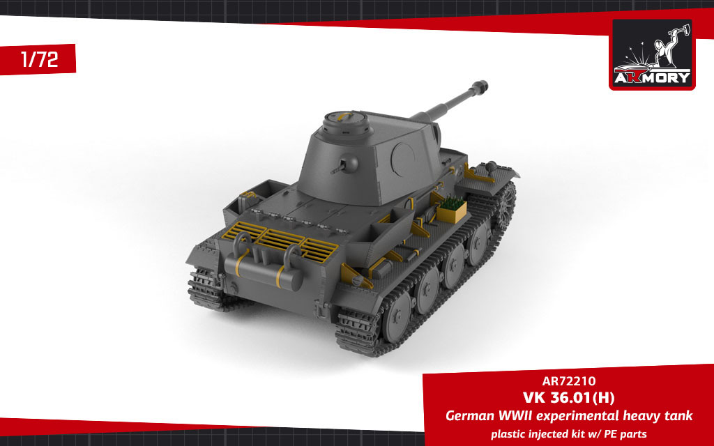 Armory Models VK 36.01(H) plastový model tanku 1/72 těžký