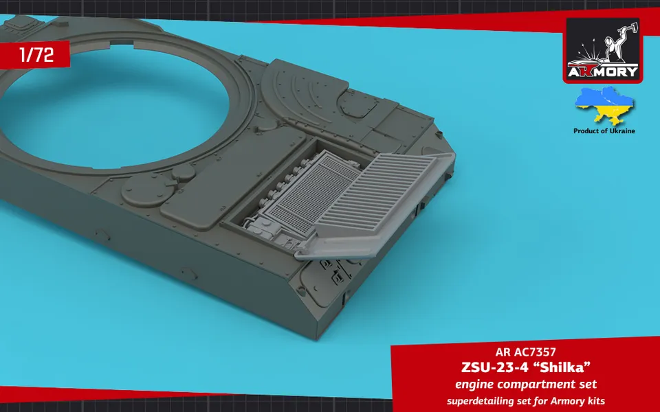 Armory Models 1/72 ZSU-23-4 Shilka motorový prostor resinový doplněk