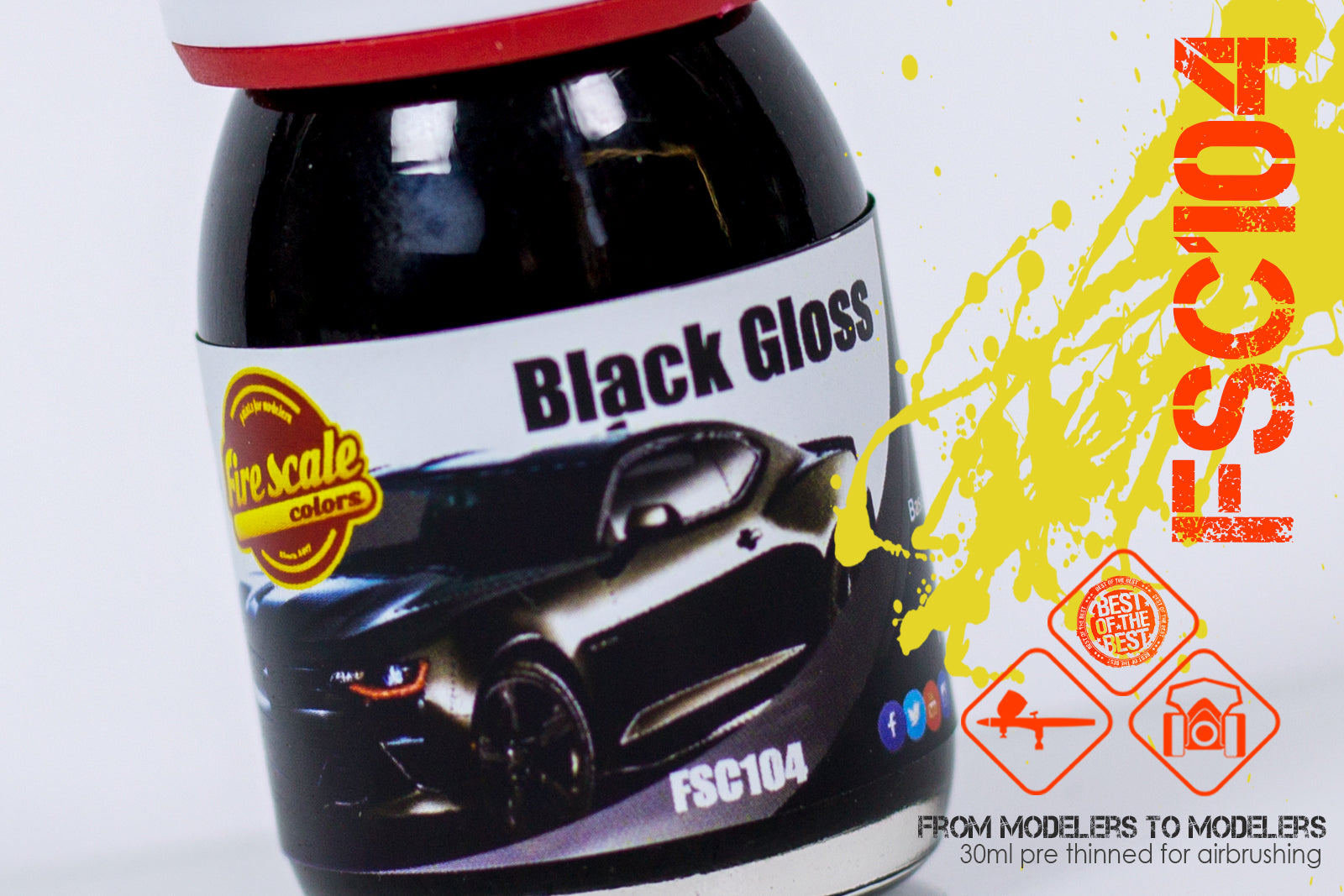 Fire Scale Modeler Black Gloss lesklá barva 30ml černá