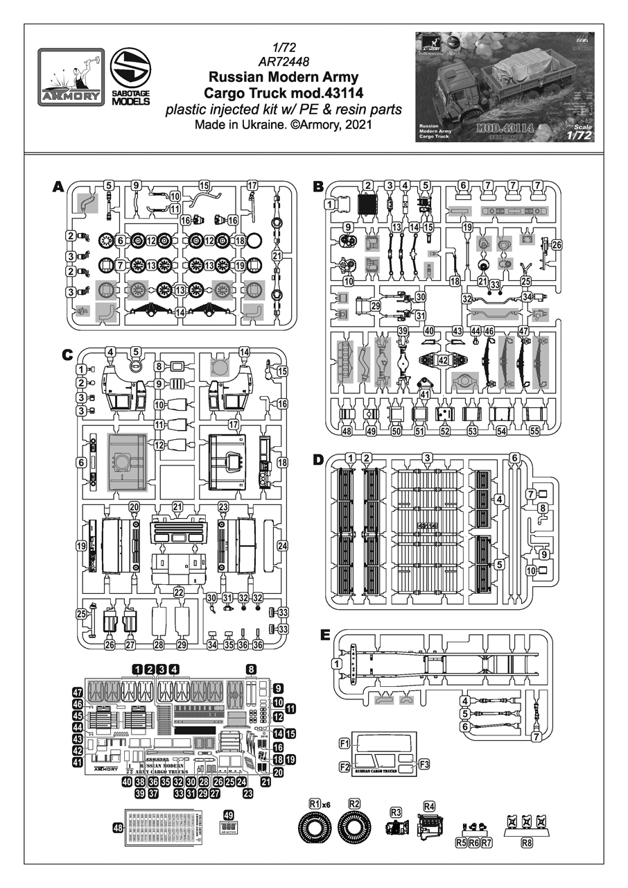 Armory Models 43114 6x6 1/72 model nákladního auta