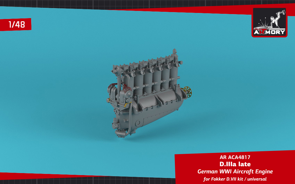Armory Models 1/48 German WWI Aircraft Engine D.IIIa resinový motor