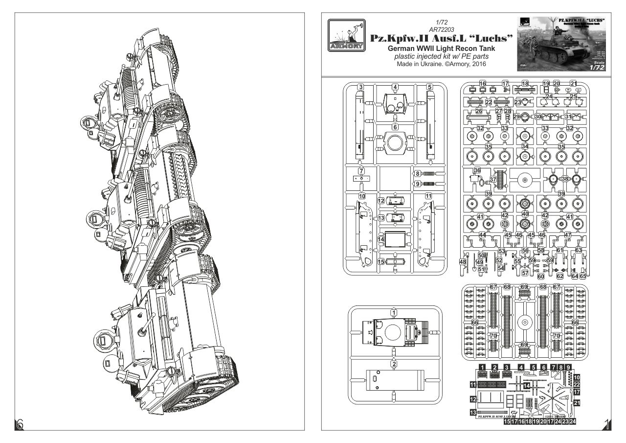 Armory Models Pz.Kpfw.II Ausf.L Luchs stavebnice 1/72