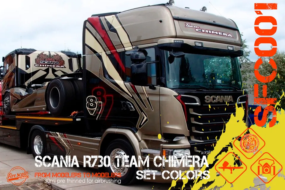 Fire Scale Modeler Scania R730 sada modelářských barev 30 ml matná
