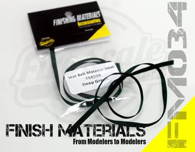 DMODELKITS bezpečnostní pásy 3 mm tmavě zelené 35 cm