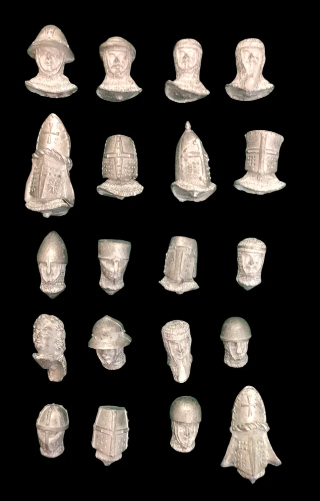 Olimp Models Medieval Heads type1 figurky 20 ks 54 mm