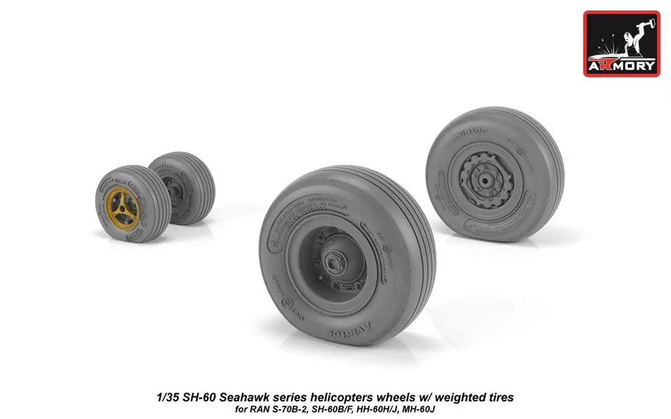 Armory Models SH-60 Seahawk resinová kola 1/35 zatížená
