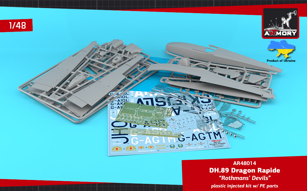 Armory Models DH.89 Dragon Rapide 1/48 obtisky Rothmans