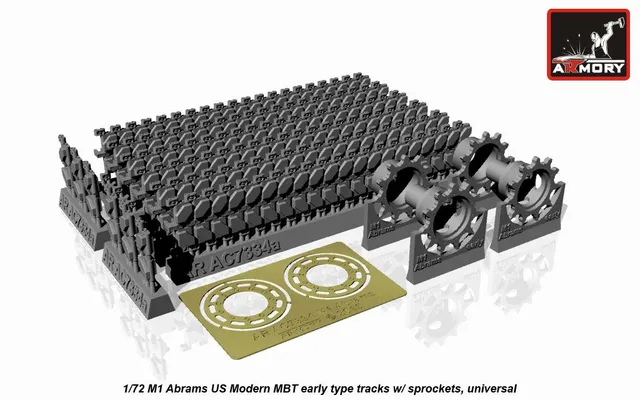 Armory Models M1 Abrams early pásy 1/72 s hnacími koly