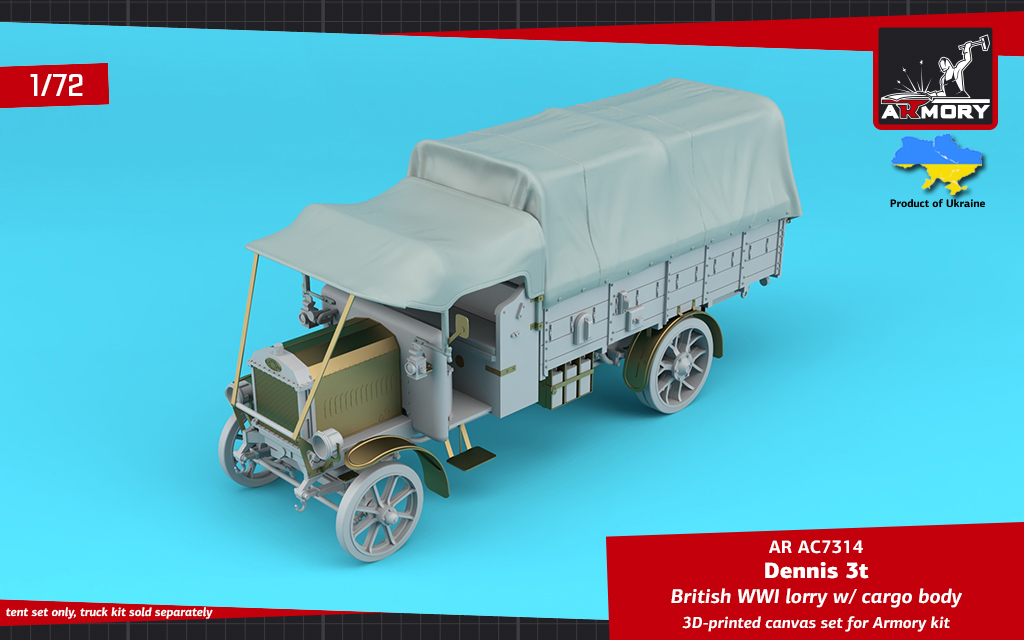 Armory Models Dennis 3t British WWI Lorry plachta 1/72