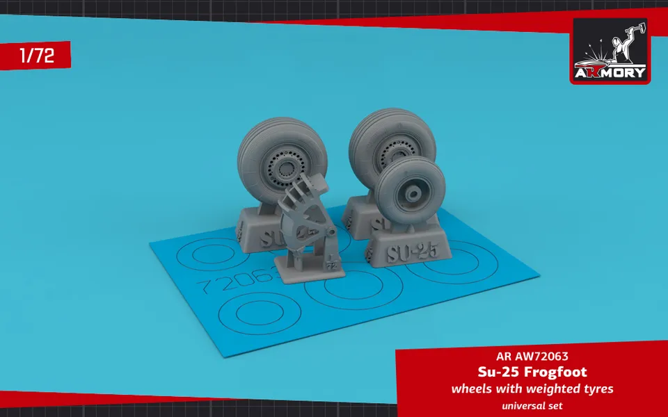 Armory Models Su-25 Frogfoot resinová kola 1/72 zatížená
