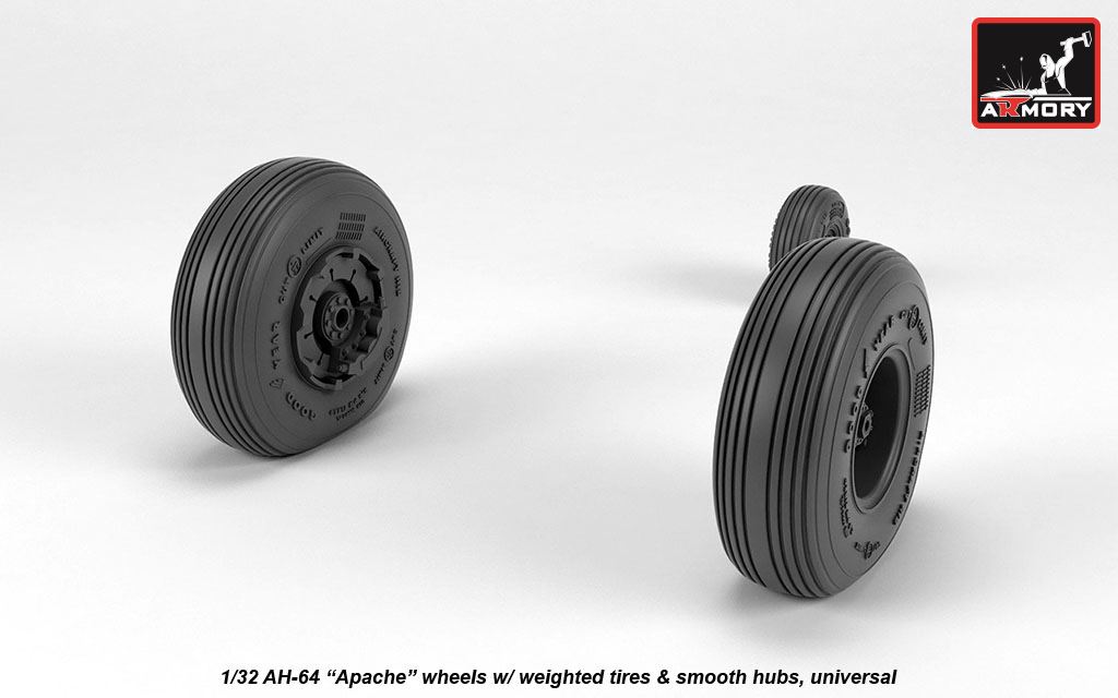 Armory Models AH-64 Apache resinová kola 1/32 zatížená