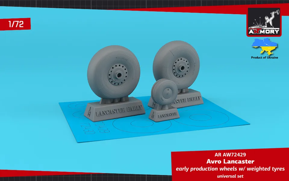 Armory Models Avro Lancaster kola early 1/72 zatížená