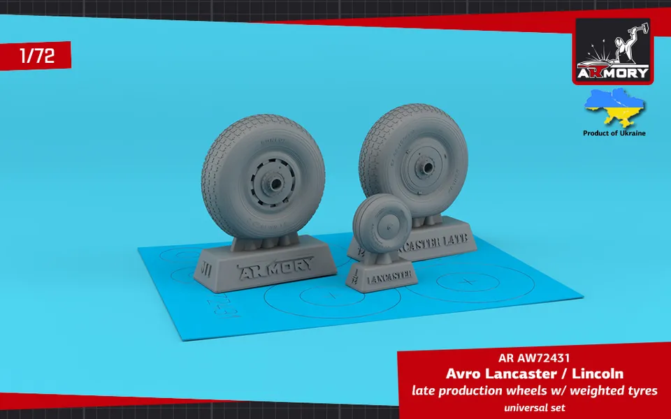 Armory Models Avro Lancaster/Lincoln kola 1/72 zatížená