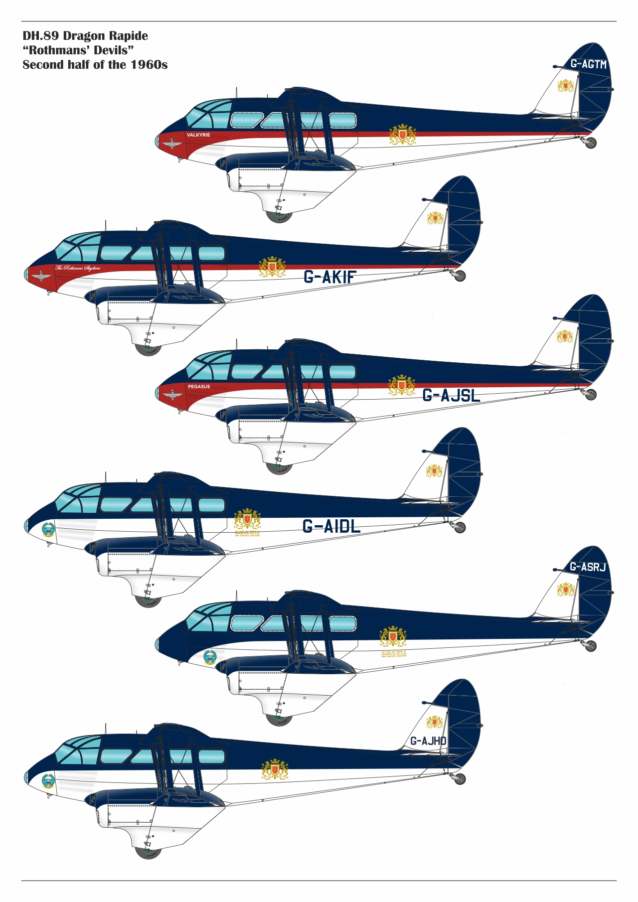 Armory Models DH.89 Dragon Rapide 1/48 obtisky Rothmans