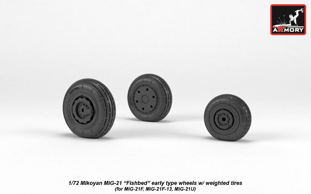 Armory Models MiG-21 Fishbed kola 1/72 early zatížená