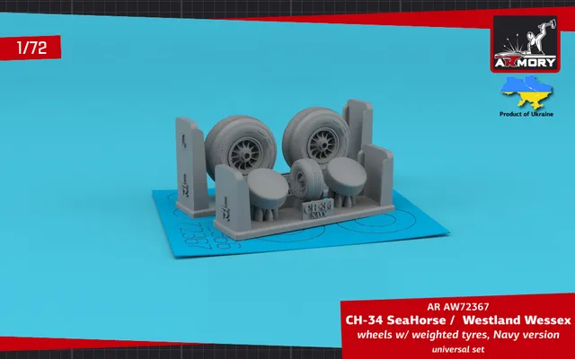 Armory Models CH-34 SeaHorse 1/72 kola zatížené Navy
