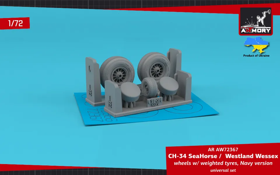 Armory Models CH-34 SeaHorse 1/72 kola zatížené Navy