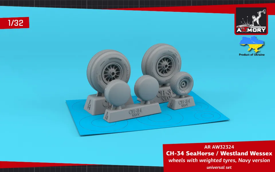 Armory Models CH-34 SeaHorse / Wessex kola 1/35 zatížená