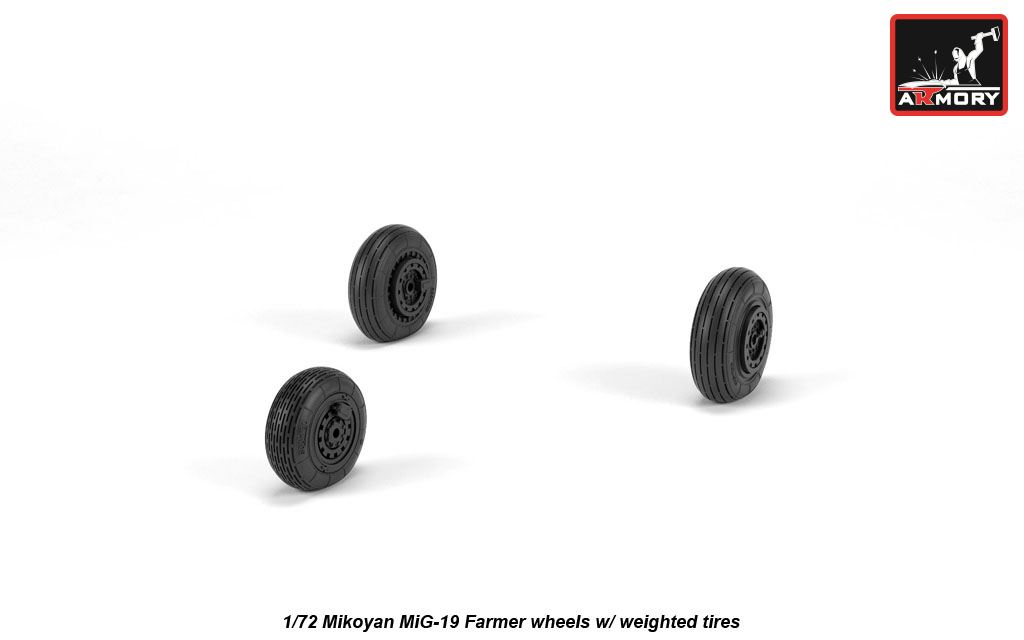 Armory Models MiG-19 Farmer resinová kola 1/72 zatížená