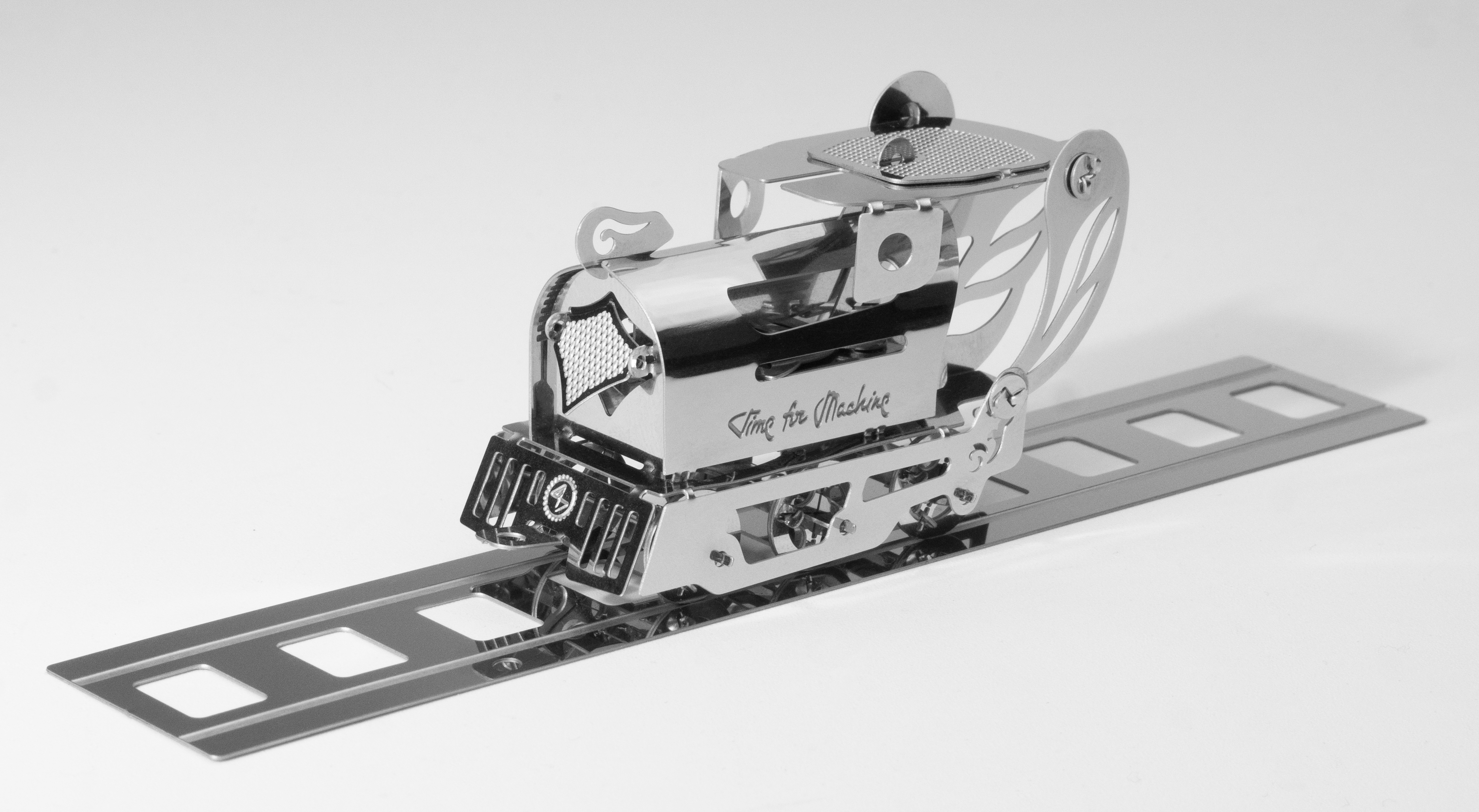 Time for Machine Chicken-Train stavebnice 56 dílů nerezová