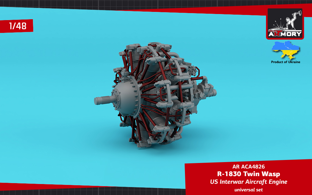 Armory Models R-1830 Twin Wasp motor 1/48 hvězdicový