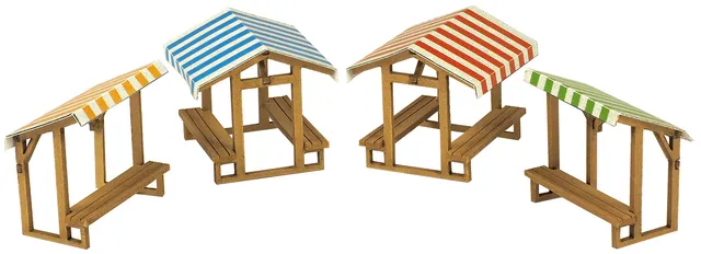 Metcalfe PN830 Market Stalls papírový model N 4 ks
