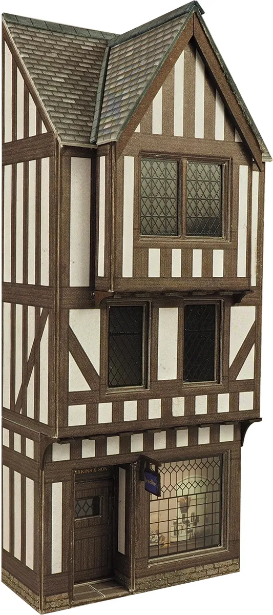Metcalfe PO421 hrázděný obchod papírový model 00/H0