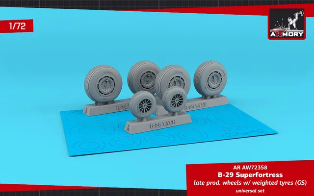Armory Models B-29 Superfortress Late resinová kola 1/72