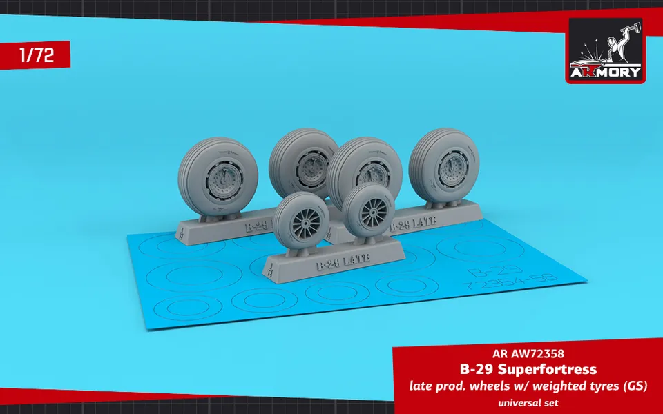 Armory Models B-29 Superfortress Late resinová kola 1/72