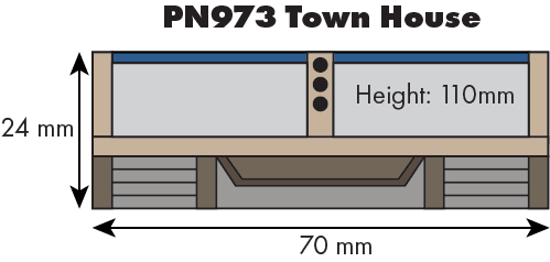 Metcalfe PN973 Town House stavebnice N nízkoreliéfní