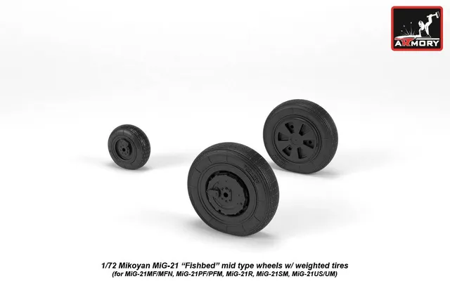 Armory Models MiG-21 Fishbed kola mid 1/32 zatížená